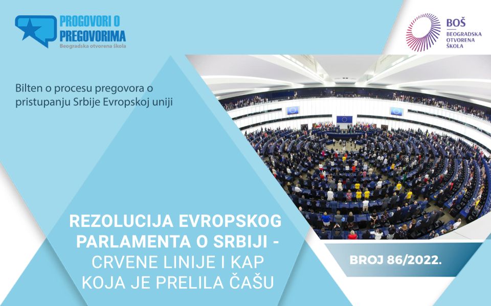 Dostupan 86. broj biltena Progovori o pregovorima „Rezolucija Evropskog parlamenta o Srbiji - Crvene linije i kap koja je prelila čašu“