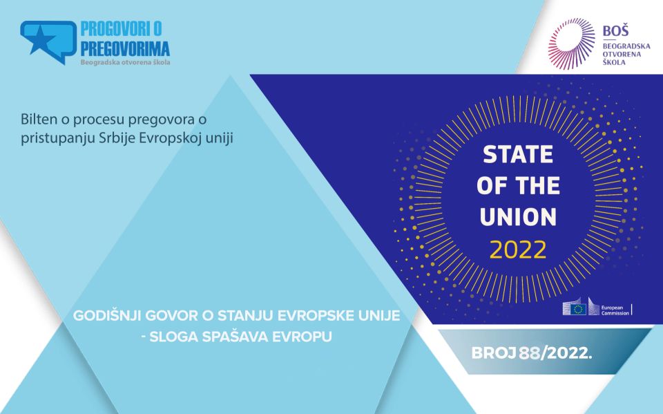 Dostupan 88. broj biltena Progovori o pregovorima „Godišnji govor o stanju Evropske unije – Sloga spašava Evropu“